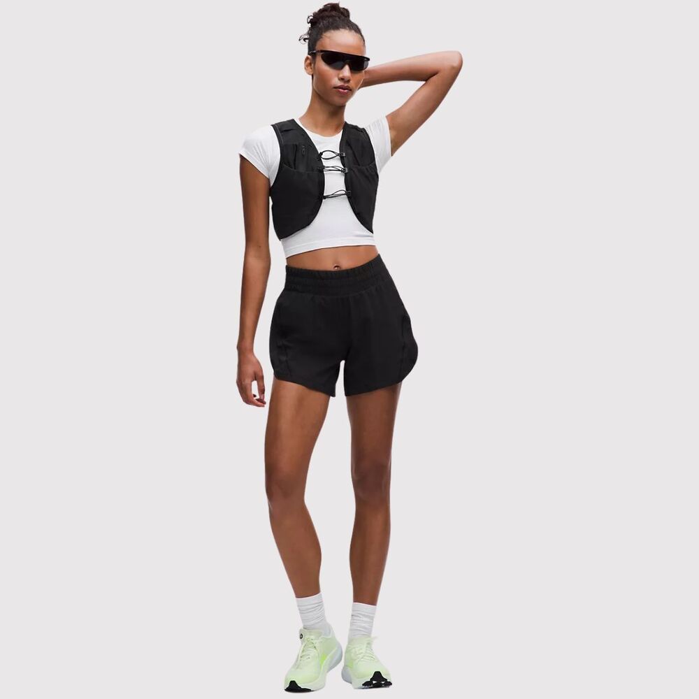 Lululemon Womens Shorts Black Track That High Rise Lined Athletic Stretch Size 4